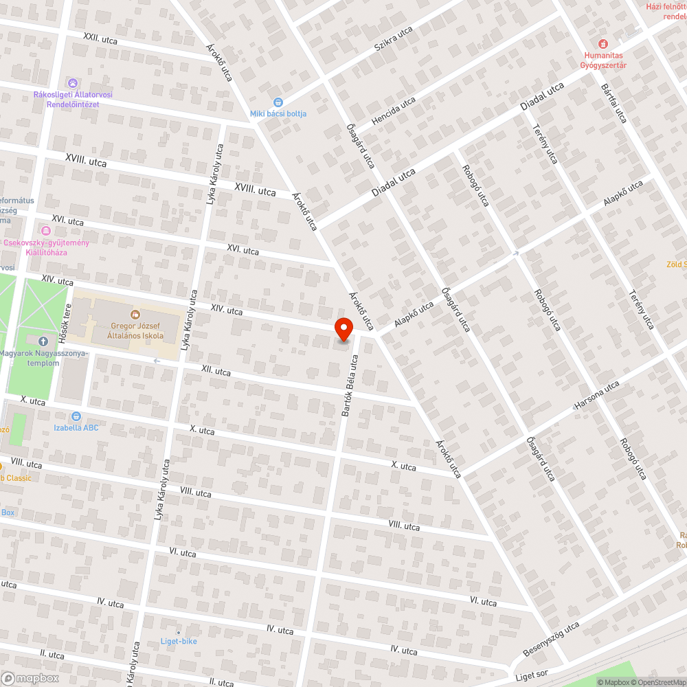 Csatornarács meletti aszfalt beszakadás bejelentés helye