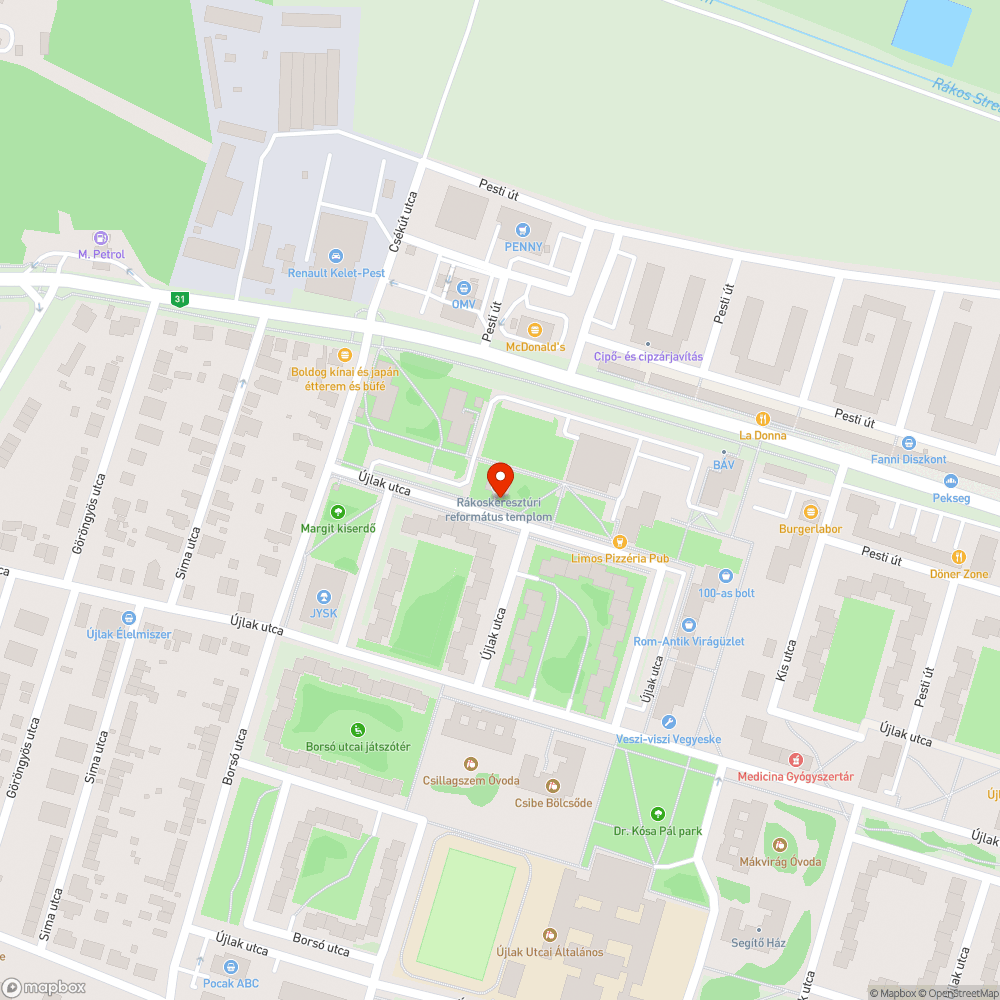 Kátyú bejelentés helye