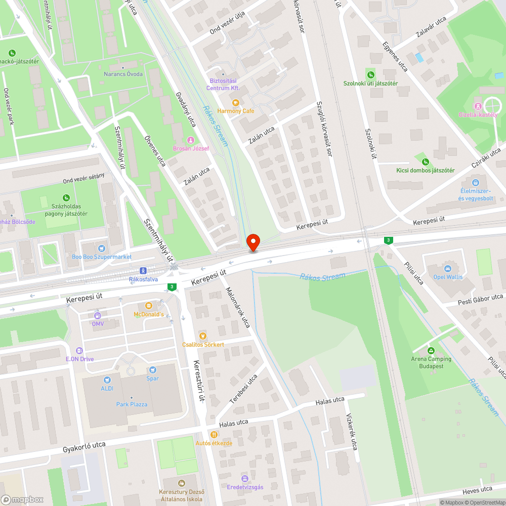 Közvilágítási hiba a Kerepesi úton bejelentés helye