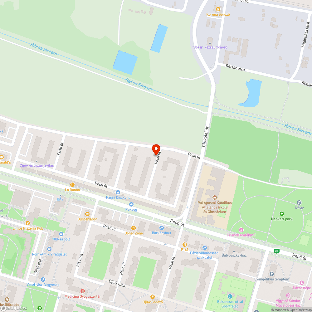 Elhagyott autó bejelentés helye