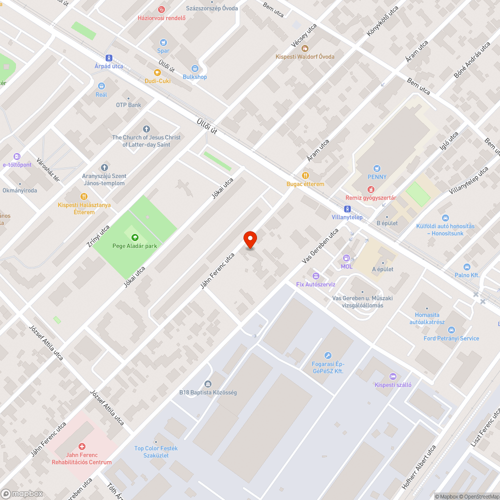 Elhagyott autó bejelentés helye