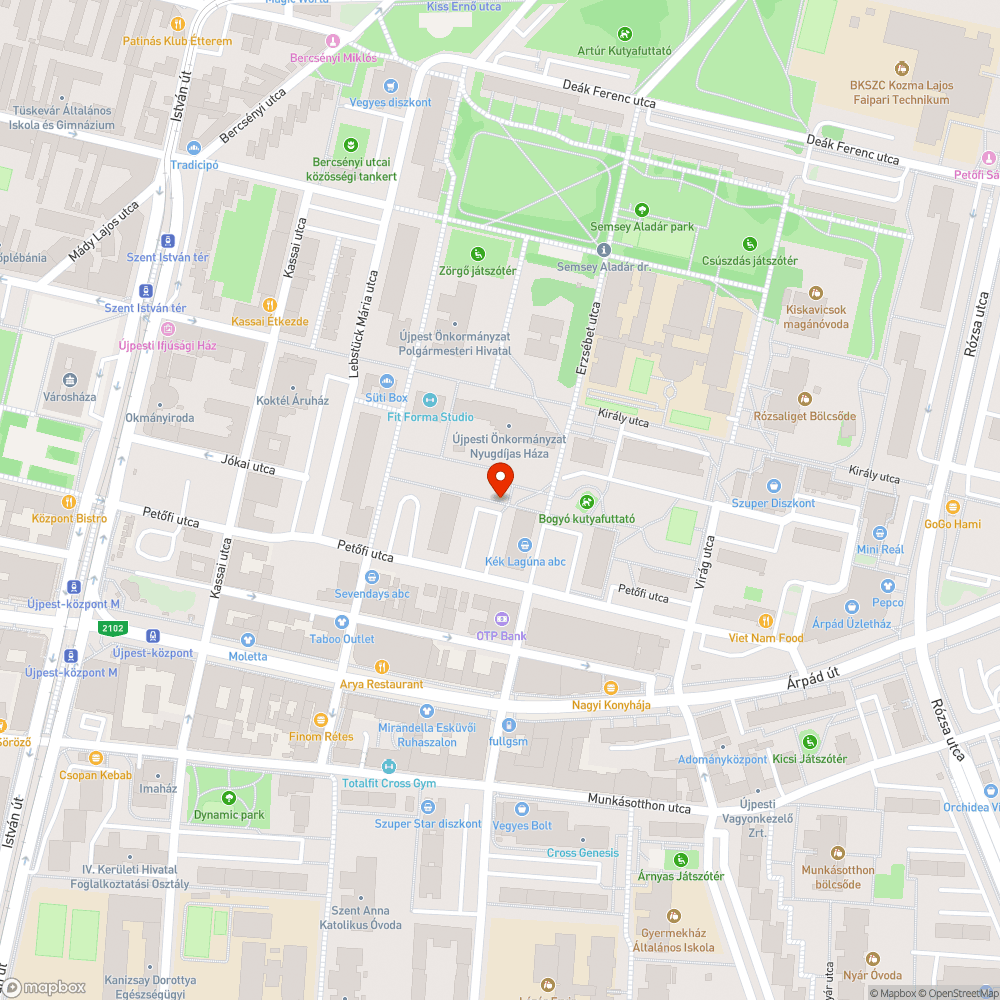 Elhagyott jármű bejelentés helye