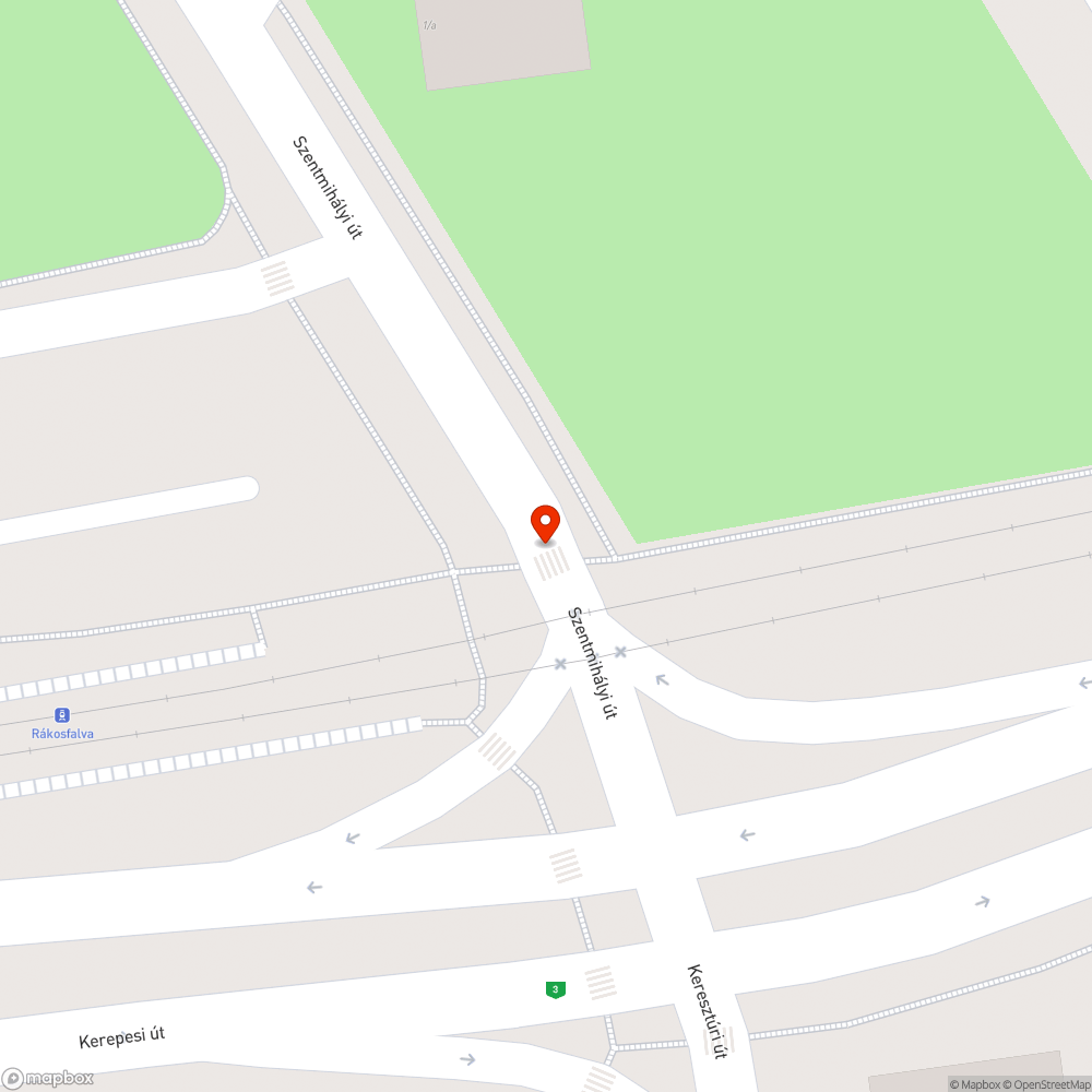 Kátyú a HÉV átjárónál bejelentés helye