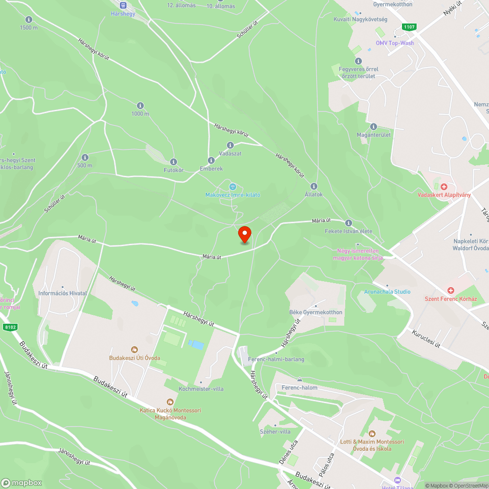 Kidőlt fa a Hárs-hegyen bejelentés helye