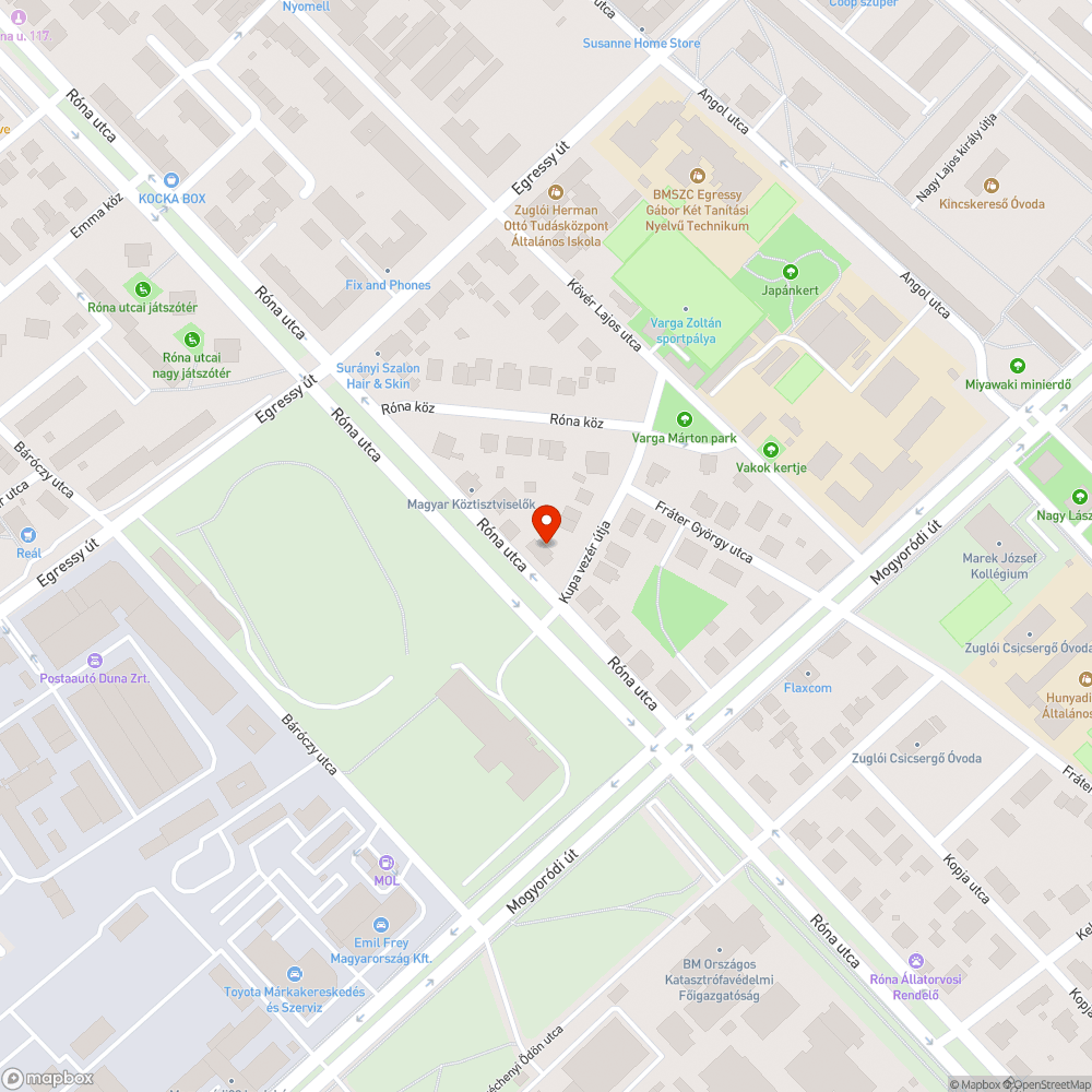 Elhagyott autó bejelentés helye