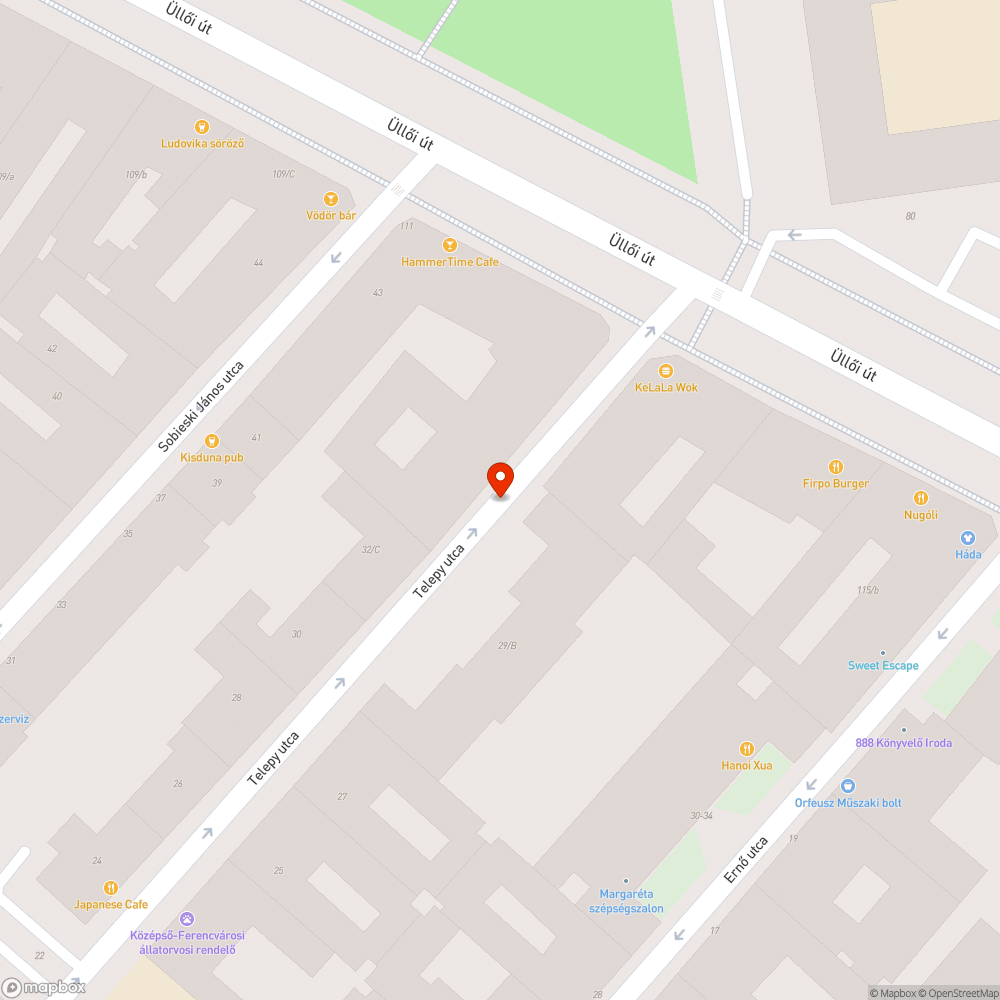 Kipakolt bútorok a Telepy utcában bejelentés helye