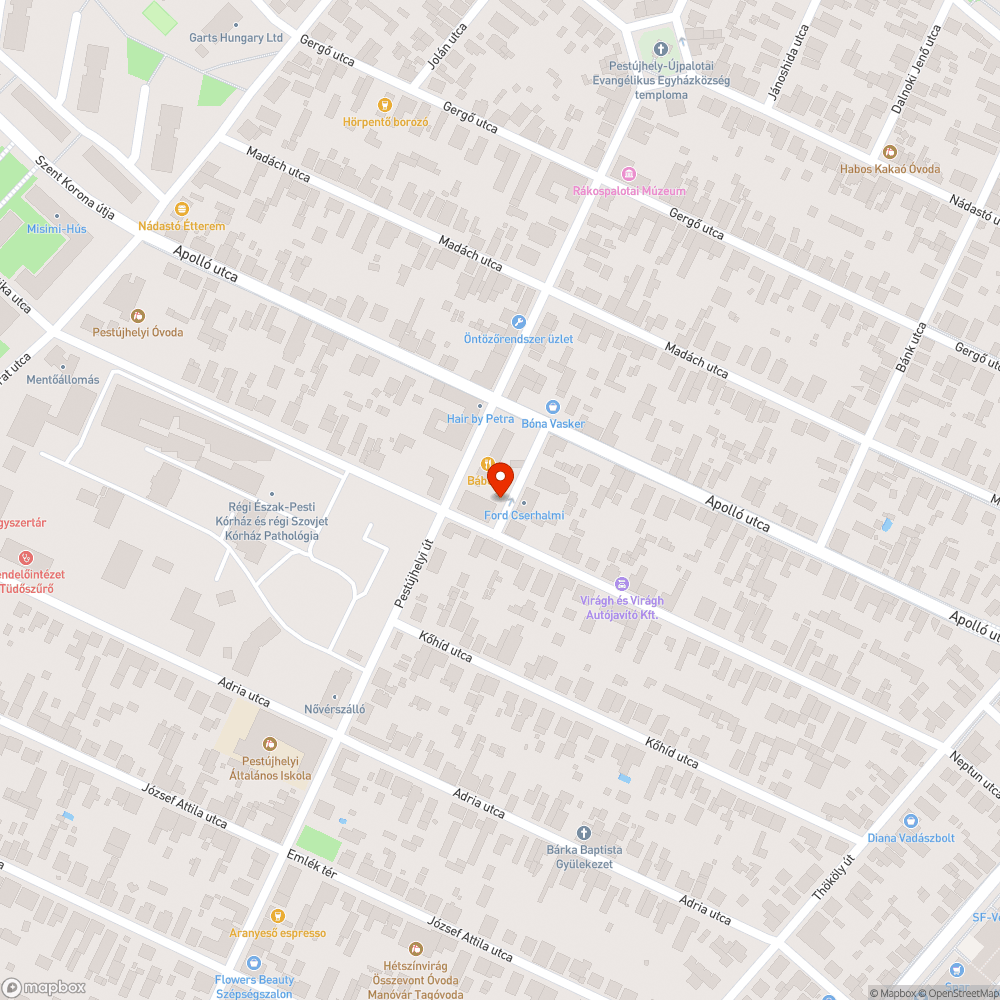 Beszakadó útfelület bejelentés helye