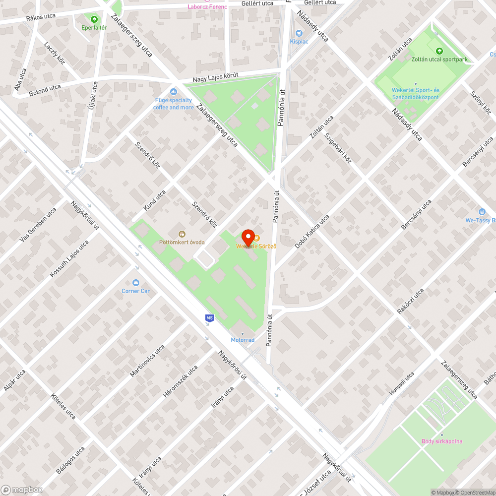 Elhagyott autó bejelentés helye