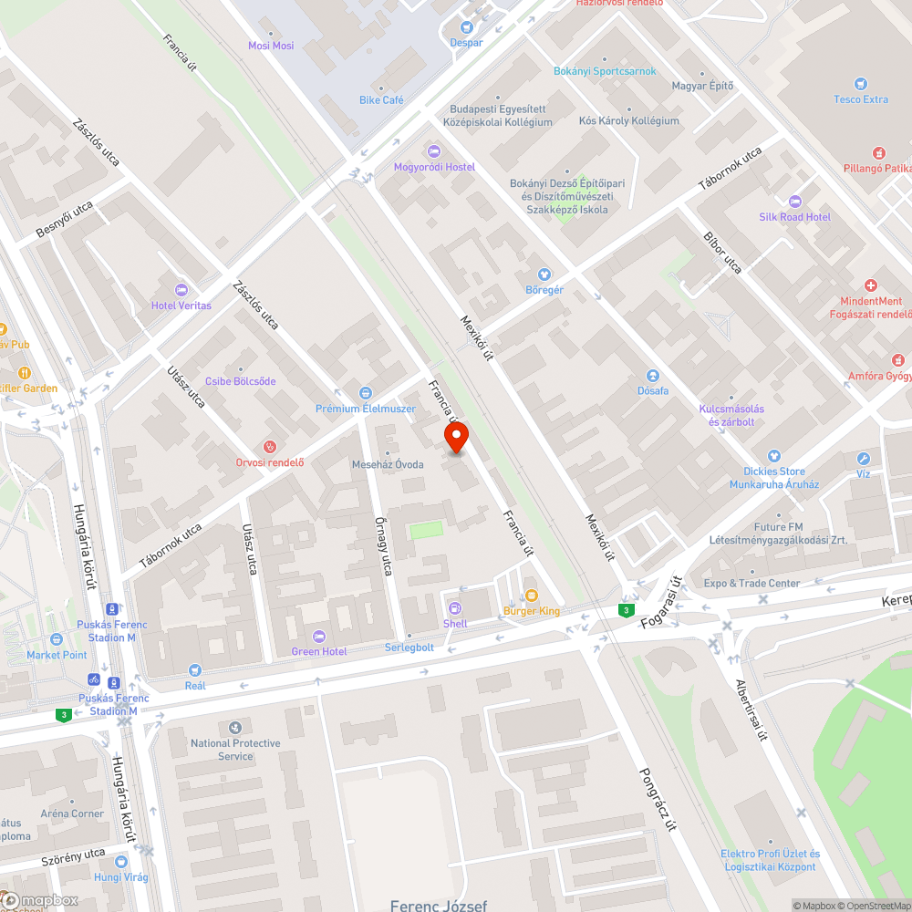 Elhagyott autó bejelentés helye