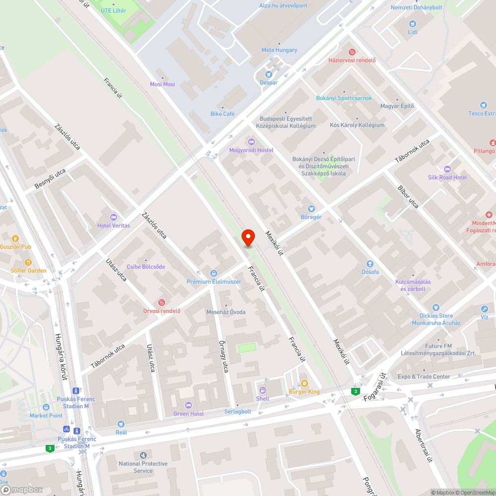 Elhagyott autó bejelentés helye