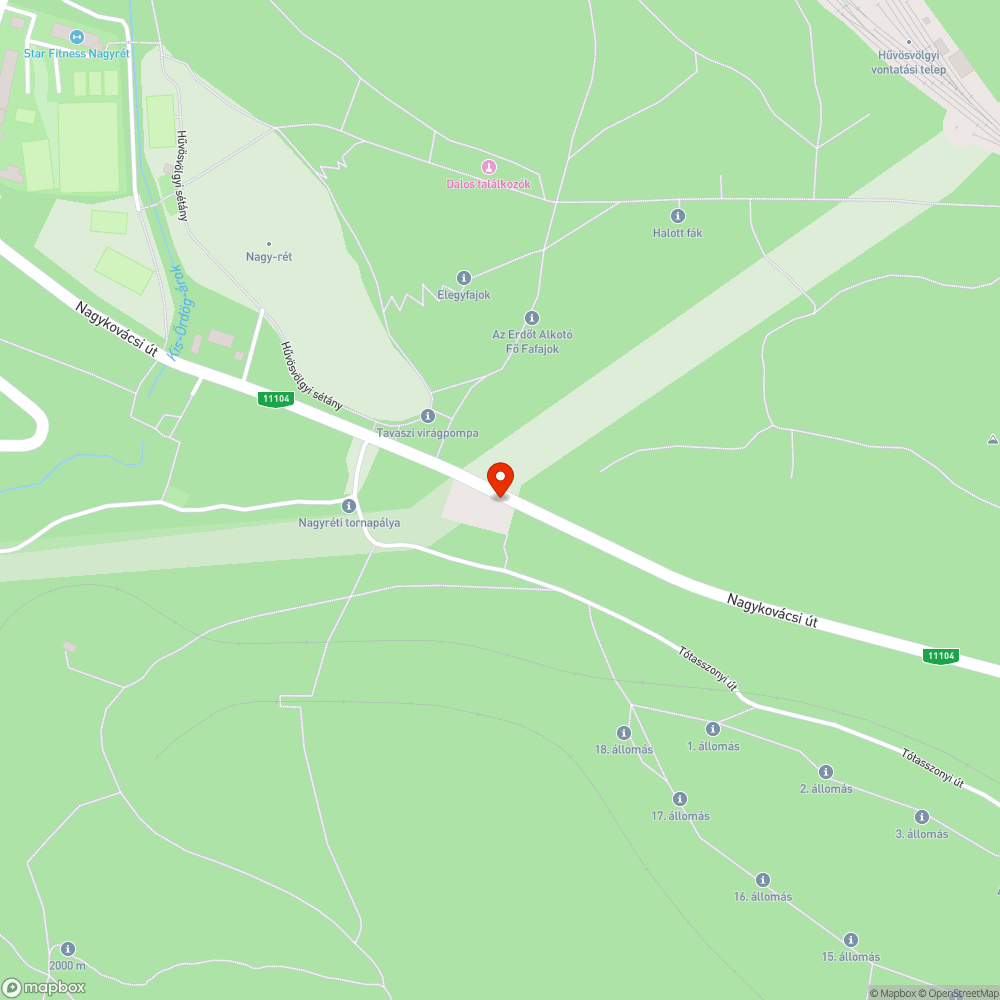 Nagykovácsi út közúti domború tükör és kátyús felhajtó bejelentés helye