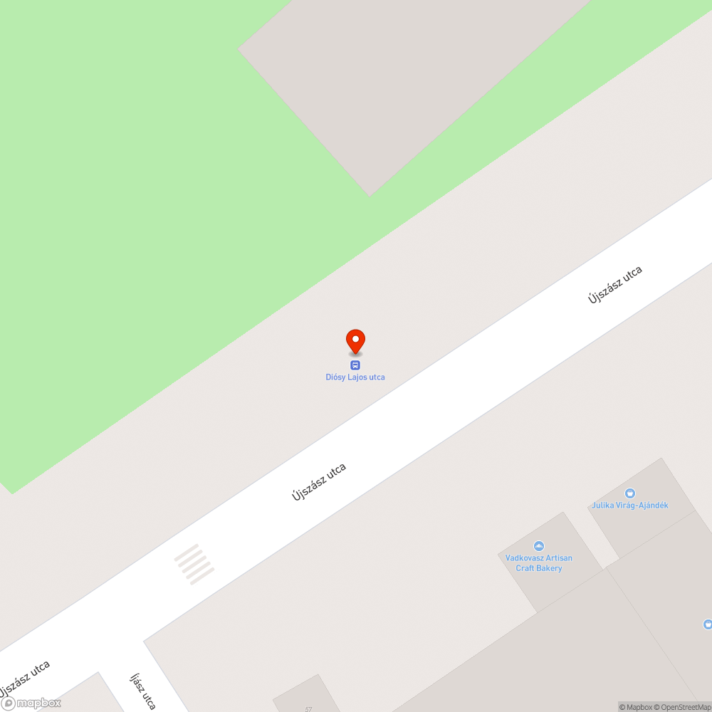 Graffitivel szennyezett buszmegálló bejelentés helye