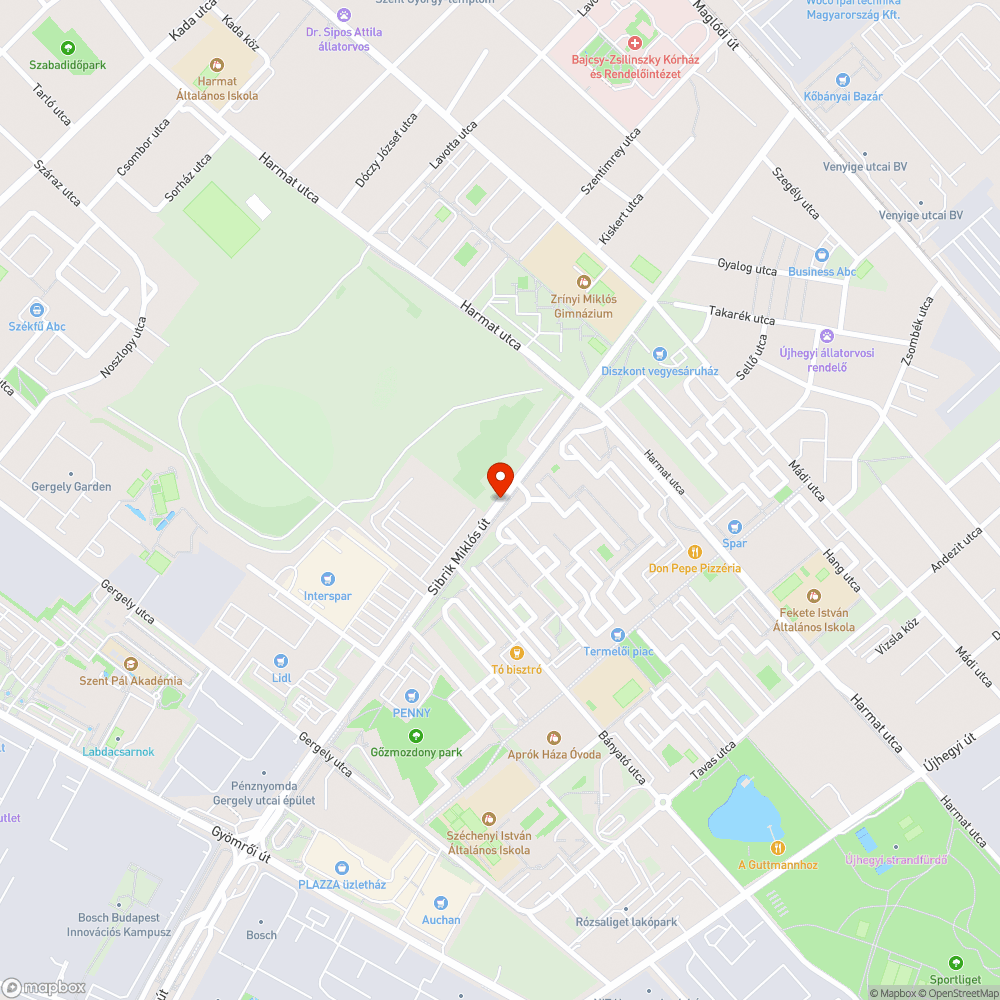 Úthiba bejelentés helye