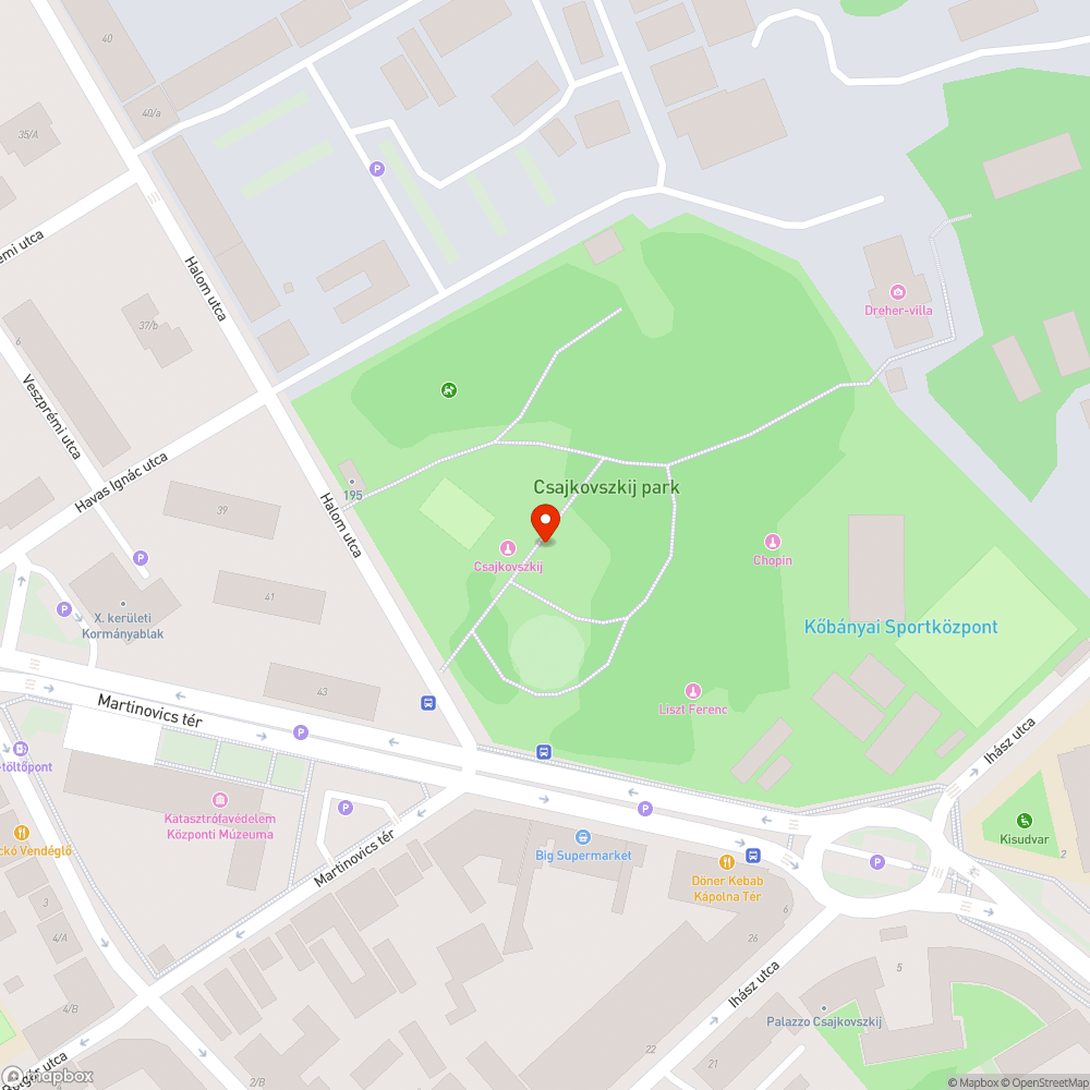 Egy megrongált pad bejelentés helye