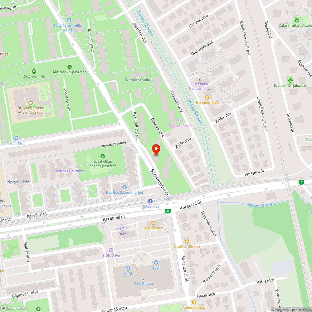 Kiszáradt fa bejelentés helye