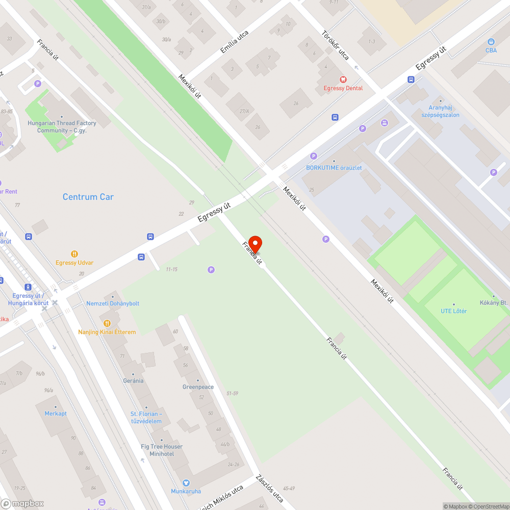 Elhagyott autó bejelentés helye