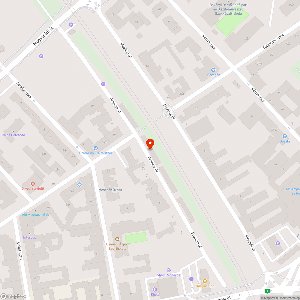 Elhagyott autó bejelentés helye