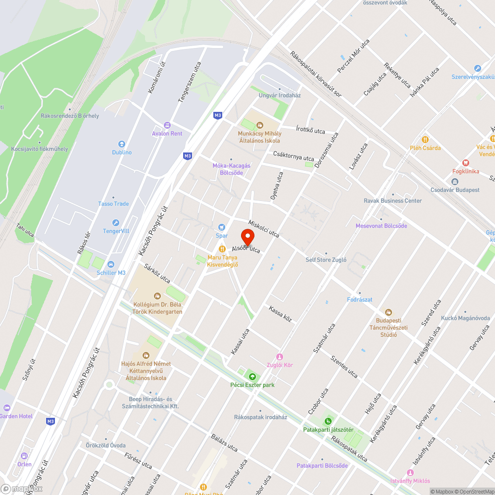 Elhagyott autó bejelentés helye