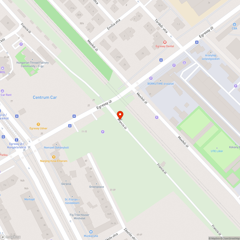 Elhagyott autó bejelentés helye