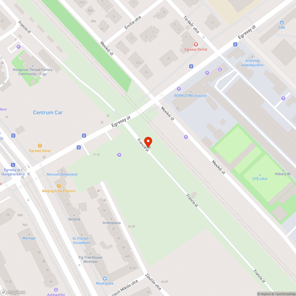 Elhagyott autó bejelentés helye