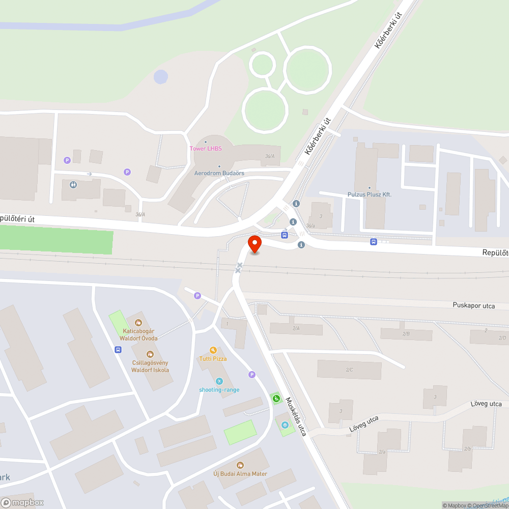 Repülőtéri út vasúti átjárónál parkolás bejelentés helye