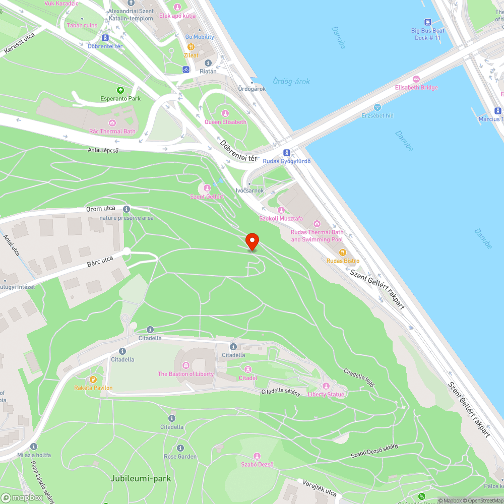 Leszakadt faág a Gellért hegyen bejelentés helye