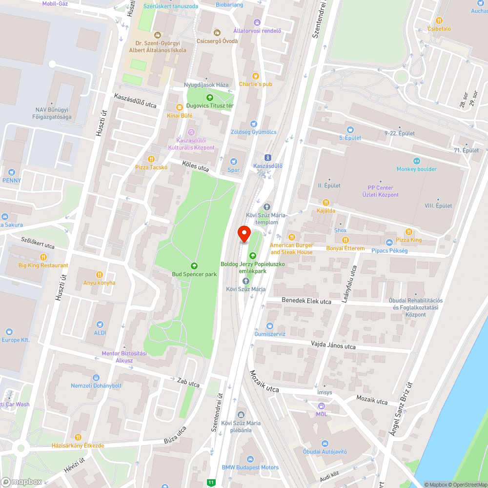 Kátyús, egyenetlen az út Boldog Jerzy Emlékpark vonalában bejelentés helye