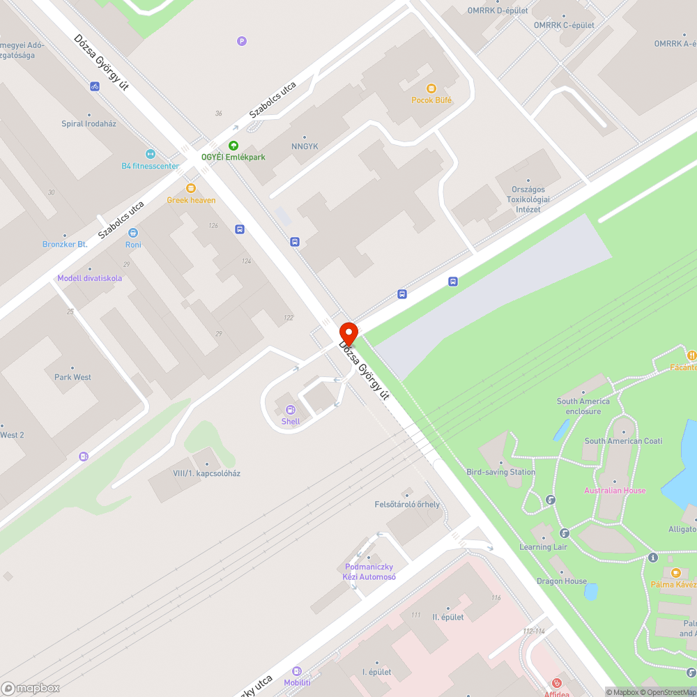 Üvegszilánkok a járdán/kerékpárúton bejelentés helye