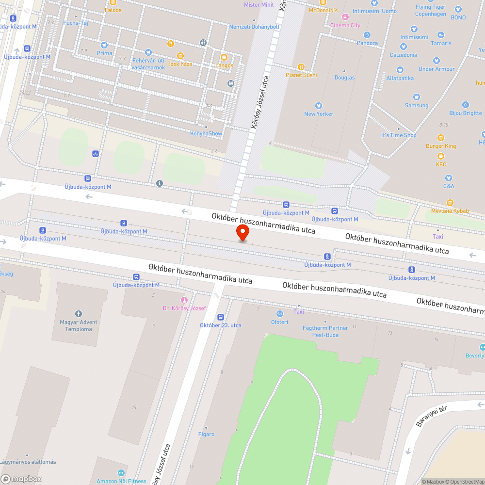 Újbuda központ 4-6 villamos megálló üveg széttört bejelentés helye