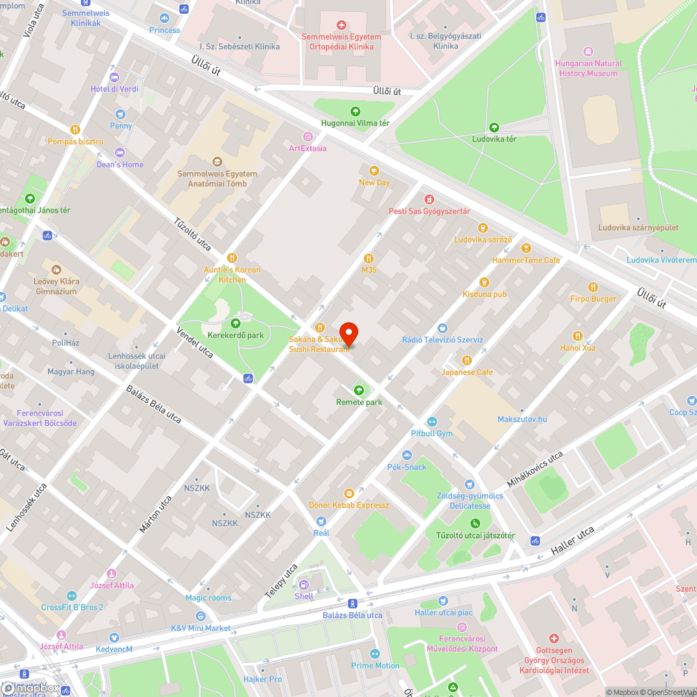 Tűzoltó utca kétoldali parkolás bejelentés helye