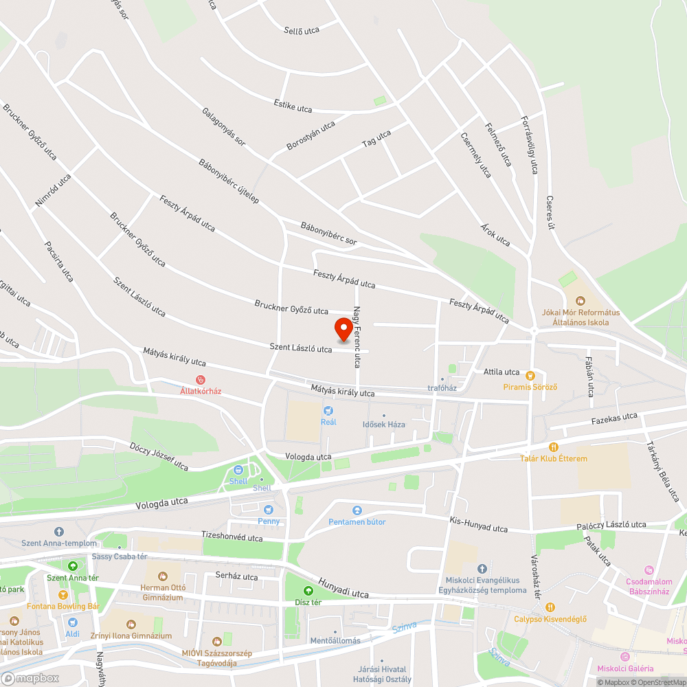 Parkoló autó bejelentés helye