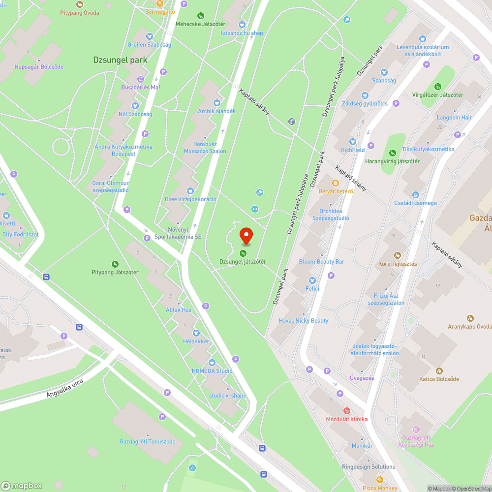 Dzsungel játszótér táblái bejelentés helye