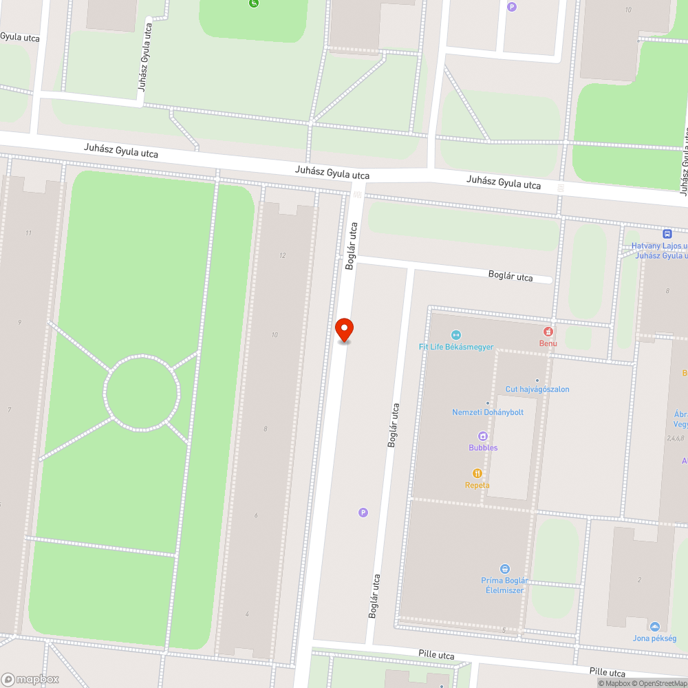 Békásmegyer parkoló kátyú bejelentés helye