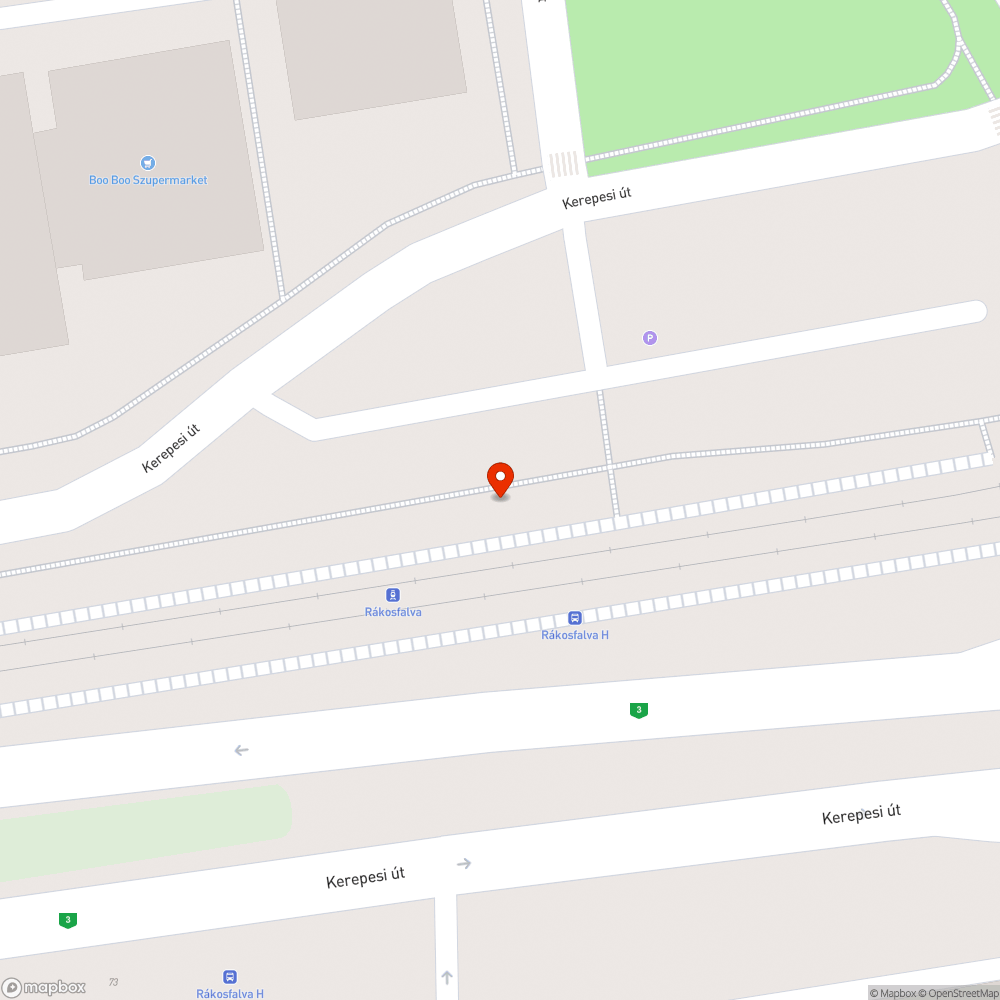 Koszos utasváró bejelentés helye
