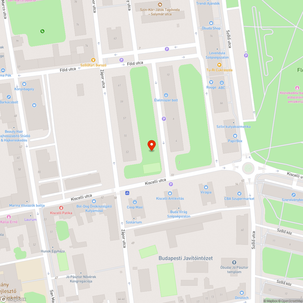 Megrongálódott pad bejelentés helye