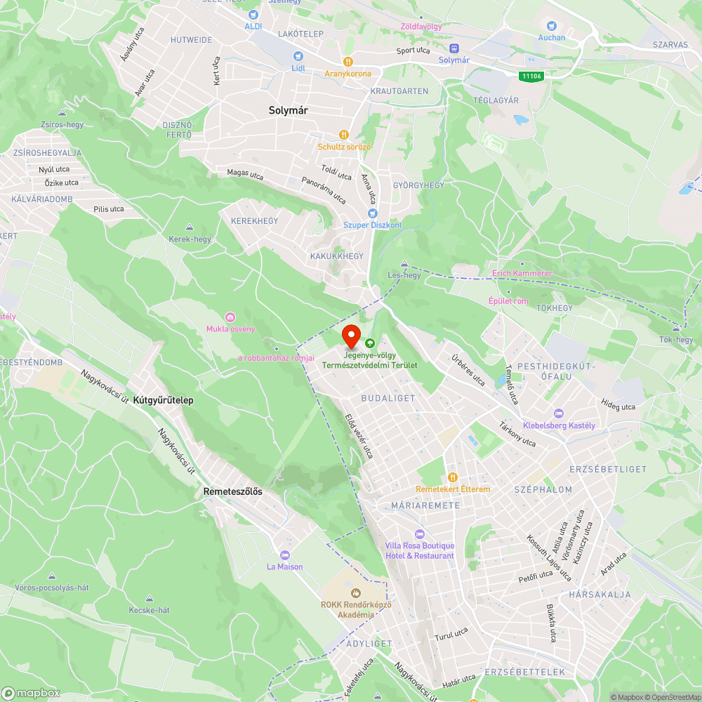 Kátyú bejelentés helye