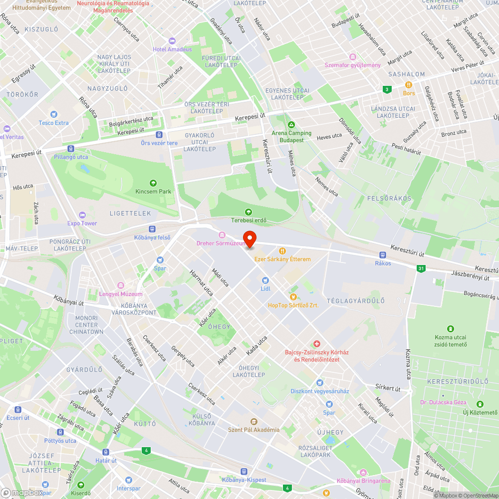 Kátyú bejelentés helye