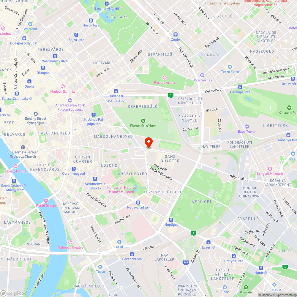 Kőbányai úti kerékpáros/gyalogos út felfestése teljesen lekopott bejelentés helye