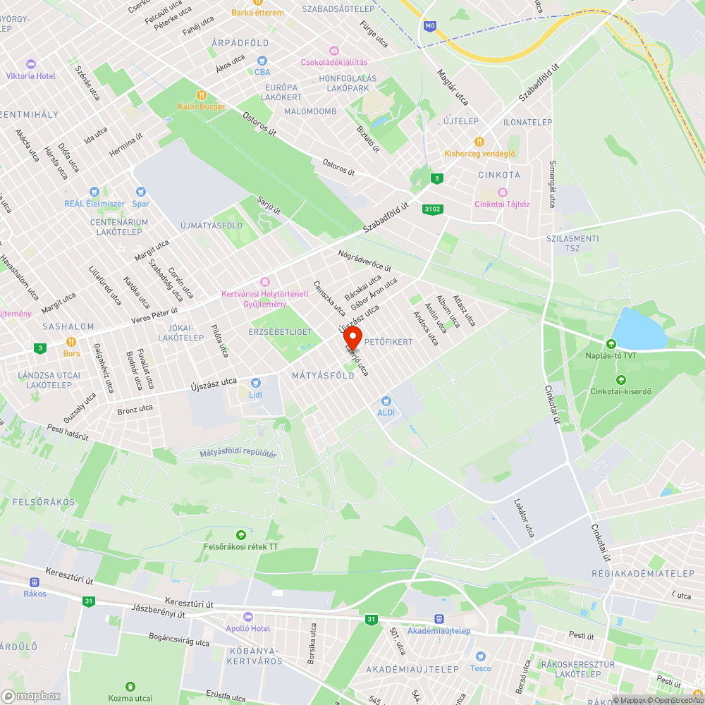 Kátyú az Ezerjó utcában bejelentés helye