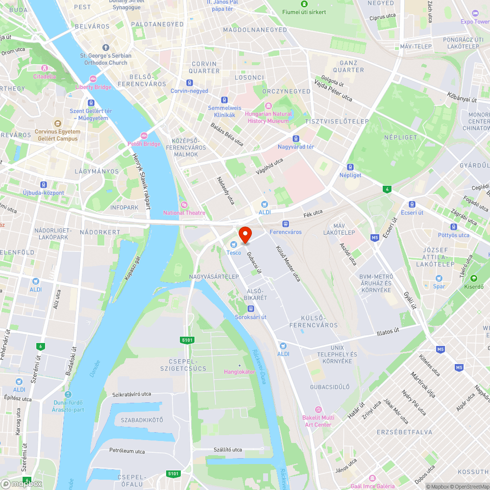 Gubacsiról balra a Koppány utcába bejelentés helye