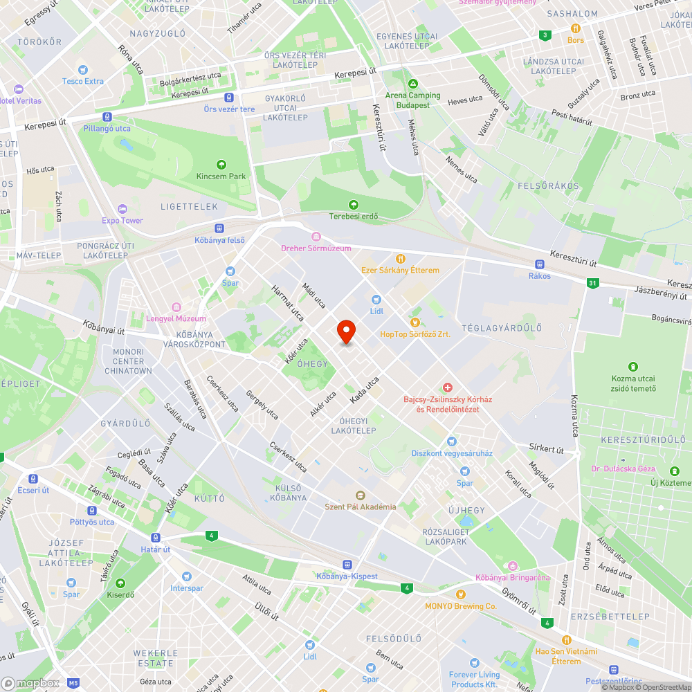 1105 Bp. Vörösdinka utca bejelentés helye