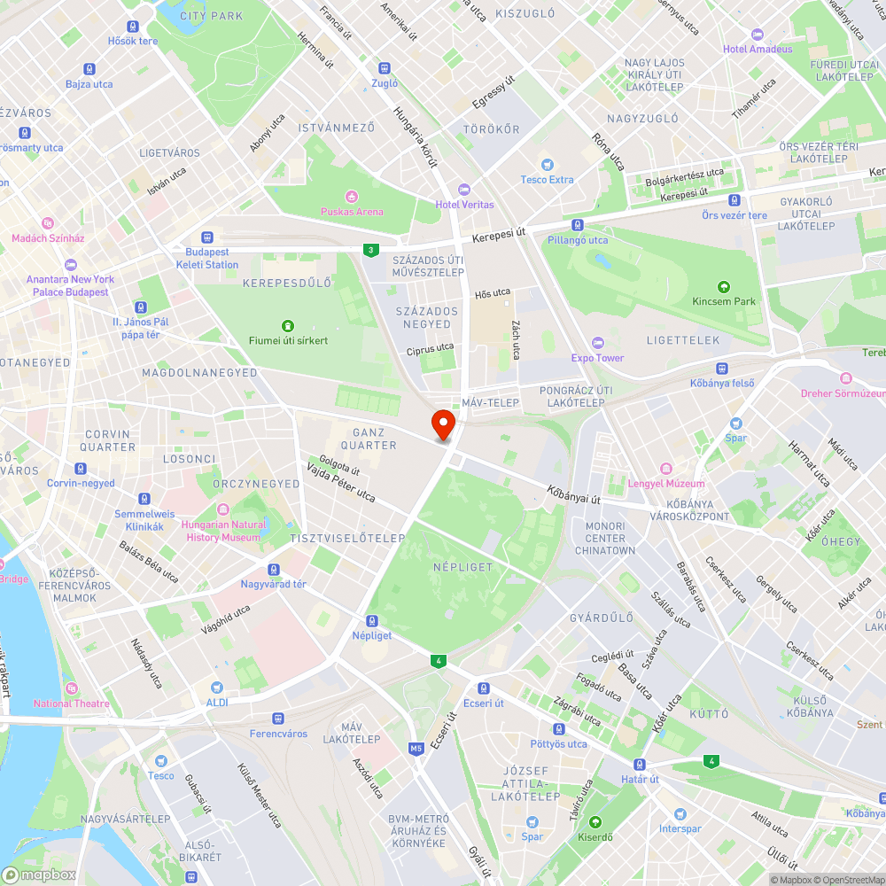 A Kőbányai úti kerékpárút végnapjai bejelentés helye