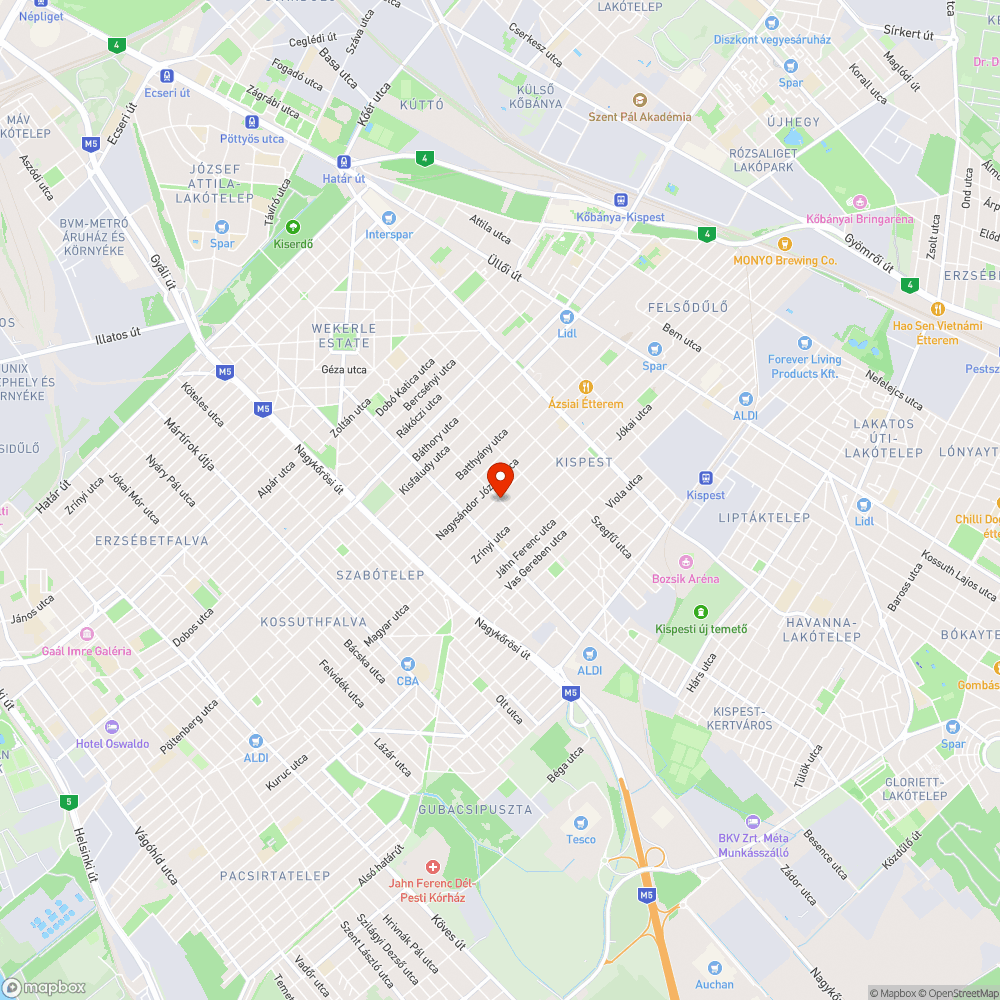 Kispest, Mészáros Lőrinc utcai kátyúk bejelentés helye