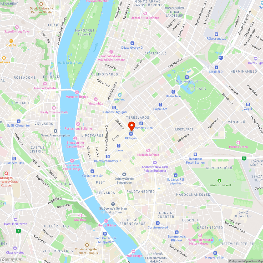 Oktogon, lekopott zebrák bejelentés helye