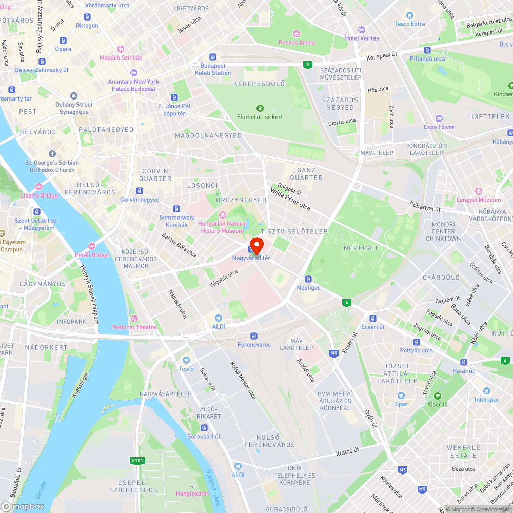 Vágóhíd utca-Üllői út csomópont bejelentés helye