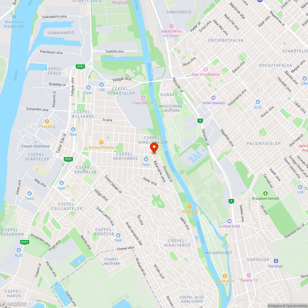 XXI. Századi Szemetes bejelentés helye