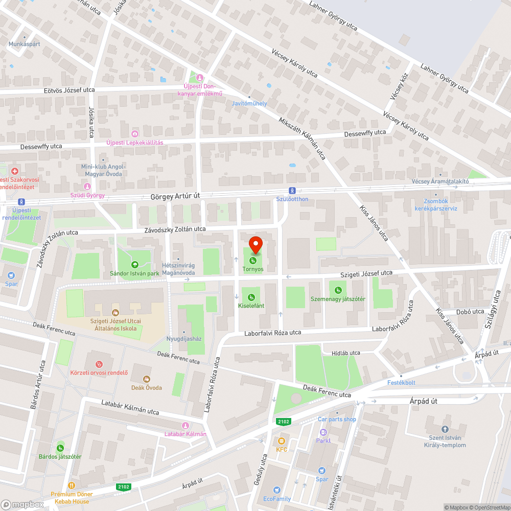 Elhagyott autó bejelentés helye