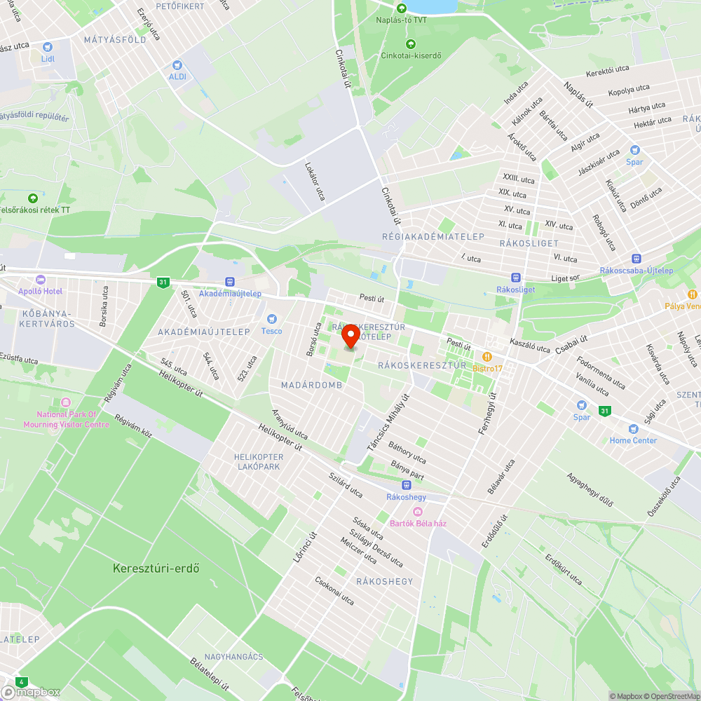 Újlak utcai iskola környéke bejelentés helye