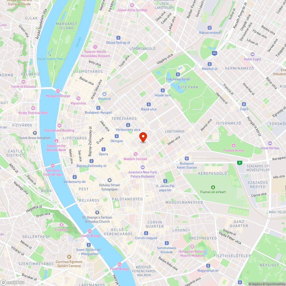 Kátyú Vörösmarty - Dob u. kereszteződésében bejelentés helye