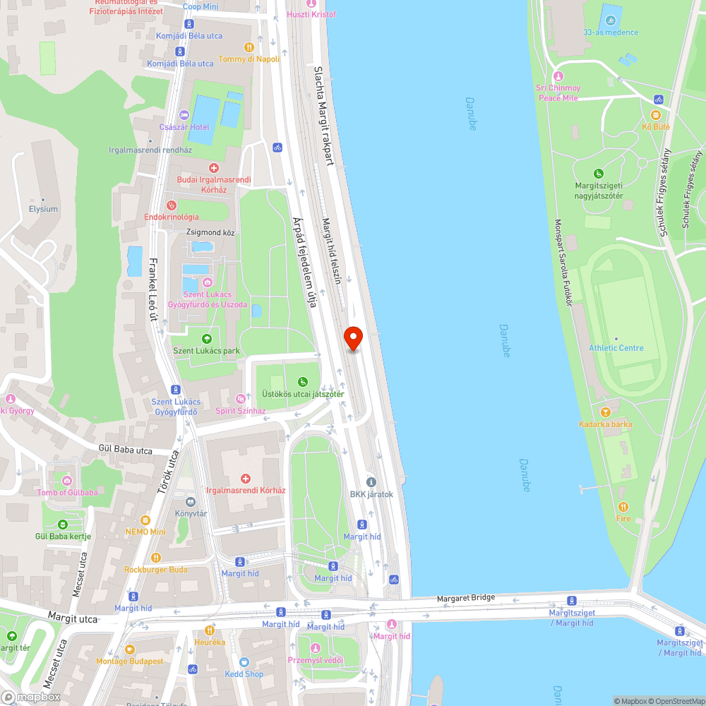 Kerékpárút-szűkület a Margit híd HÉV-vágány miatt bejelentés helye